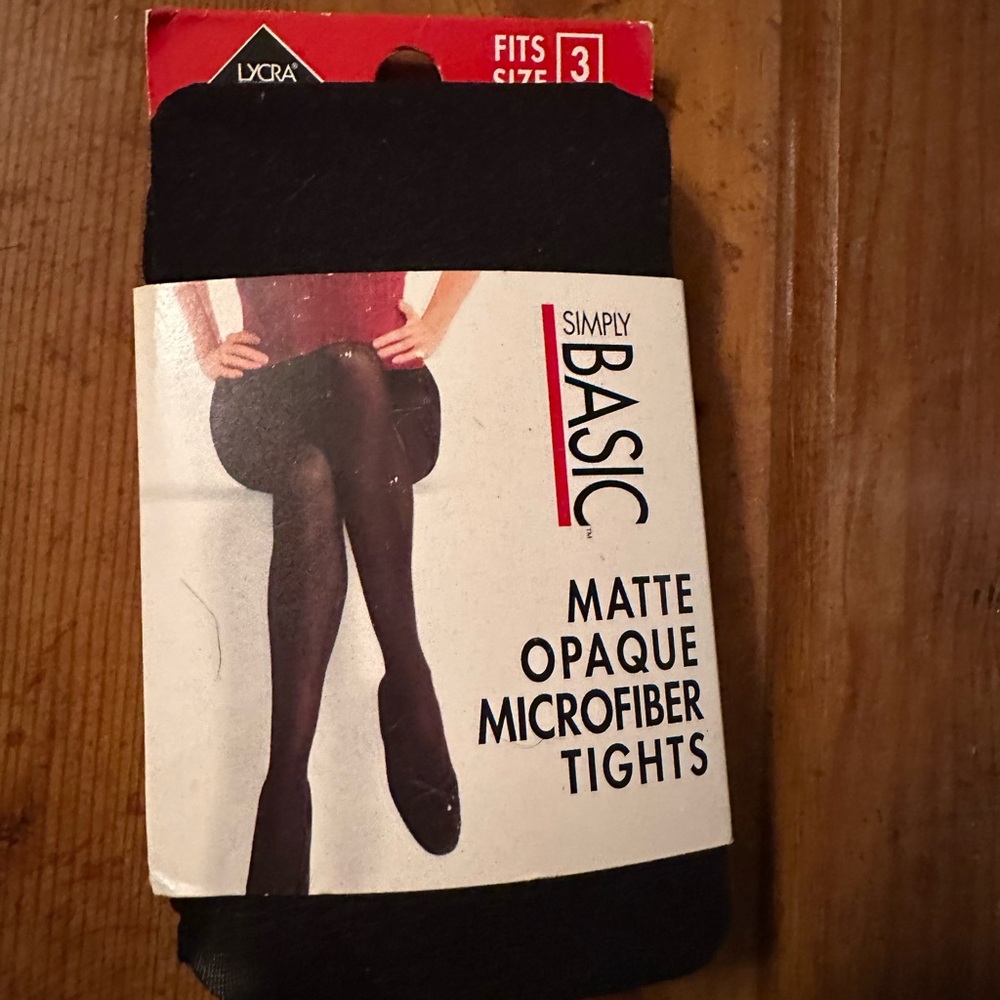 Black Matte Opaque Microfiber Tights